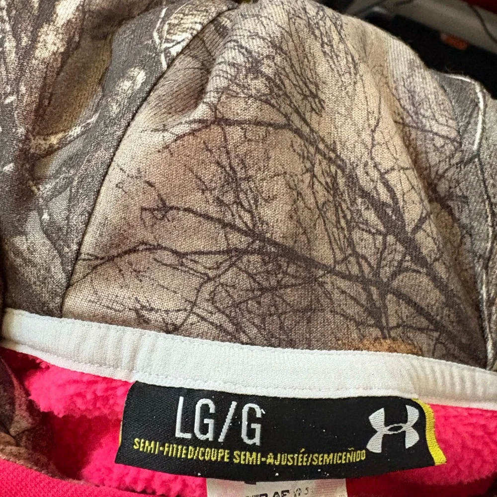 Under Armour Women’s Pink Camo Logo Hoodie Sweatshirt Size Large - Picture 6 of 6